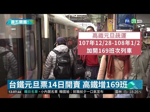 元旦連假 台鐵6天加開286班次