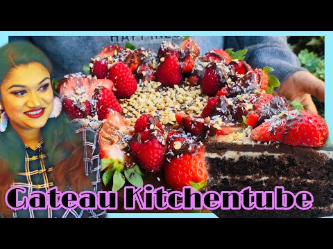 Gateau Kitchentube | Chocolate Ganache cake | Gateau di Isha | Moist Chocolate Cake