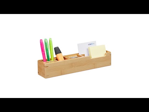 Schreibtisch Organizer aus Bambus Braun - Bambus - 32 x 6 x 7 cm