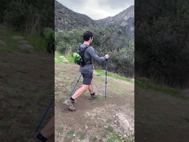 Vídeo relacionado con Bastón de Trekking Plegable Palos Trekking de Aleación de Aluminio Bastón Trekking para Viajes Al Aire Libre,MontañIsmo Y Otros Deportes (Azul)
