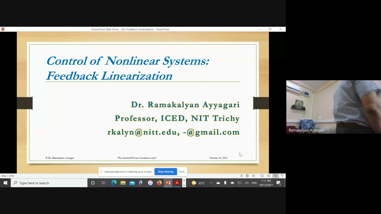 ATAL FDP - Session8   Mathematical Modelling and Controller Design for Non  Linear Process  2021