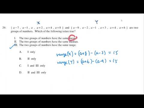HKDSE Sample Paper 2 Q29 Compare two data sets
