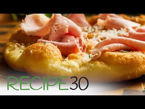 Fried pizza made from scratch with cheese garlic and rosemary By RECIPE30 com