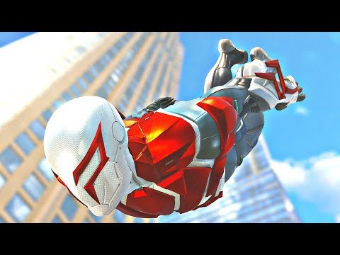 Marvel's Spider-Man (PS4 1080p) - Spider-Man 2099 White Suit Gameplay: Free Roam & Crime Fighting
