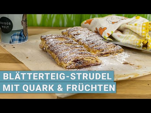 Blätterteig-Strudel mit Quark und Früchten