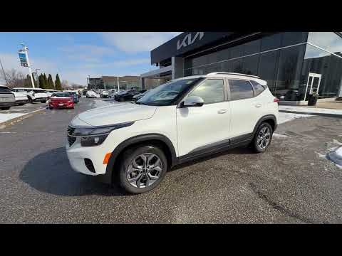 2025 Kia Seltos in White for sale at Clarington Kia in Bowmanville, ON
