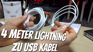 4 Meter langes Lightning auf USB Kabel von NOYCE im Test Review - Kabel sind langweilig ?!?