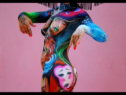 Профессиональный бодиарт на красивых женских телах часть 1/Professional body art on women's bodies