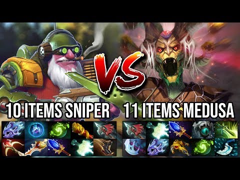 EPIC Raid Boss 11 Slots Pro Medusa Vs Insane Damage Rapier Sniper ULTRA LATE GAME BATTLE DotA 2