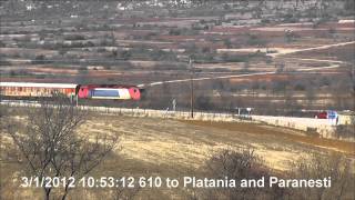 preview picture of video 'Greek Railways Macedonia - IC91 & 610 train at Nikiforos area'