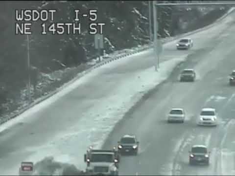 Removing snow from I-5 Highway