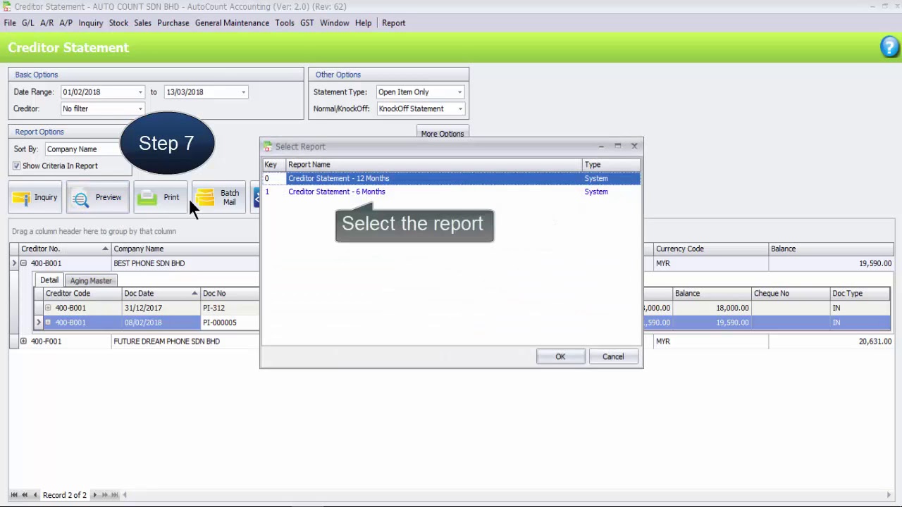 15  Creditor Statement in Accounting V2