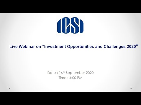 Live Webinar on "Investment Opportunities and Challenges 2020"