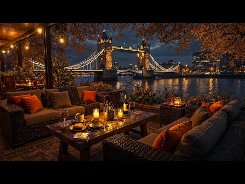 Autumn Night Jazz at London Coffee Shop 🍂 Smooth Jazz Music for Study, Work & Relaxing
