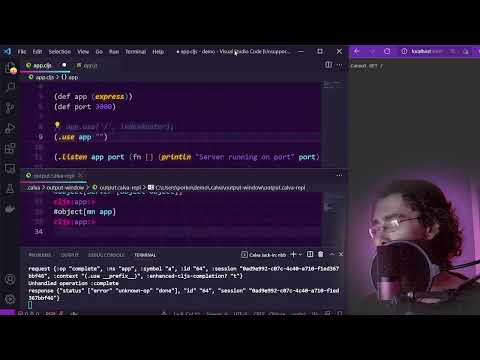 Create a Clojure web app using nbb and the Express node framework