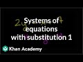The Substitution Method Systems Of Equations 8th Grade Khan Academy