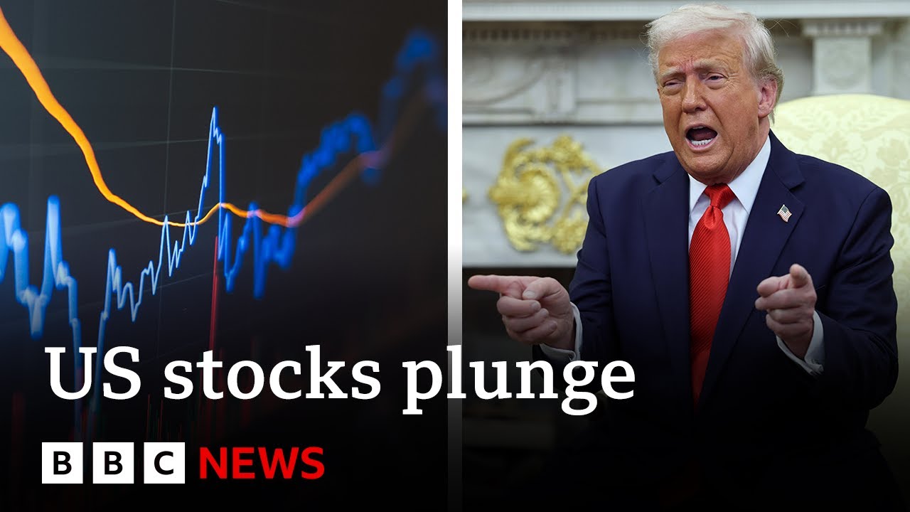 US stocks and dollar plunge as Donald Trump attacks Fed chair Jerome Powell | BBC News