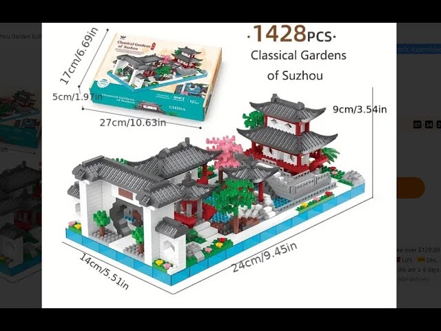 Vídeo relacionado con HILKKET China de Suzhou Garden, 3930 PCS Micro Mini Bloques con LED, Architecture Castillo de Suzhou, Bloques de Construcción Suzhou, Juegos de Construcción Jardín Arquitectura