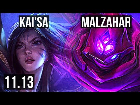 KAI'SA & Taliyah vs MALZAHAR & Blitzcrank (ADC) | Rank 3 Kai'Sa, 13/2/10 | JP Challenger | v11.13