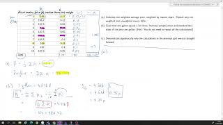 Example Weighted Average and scaling of mean and standard deviation