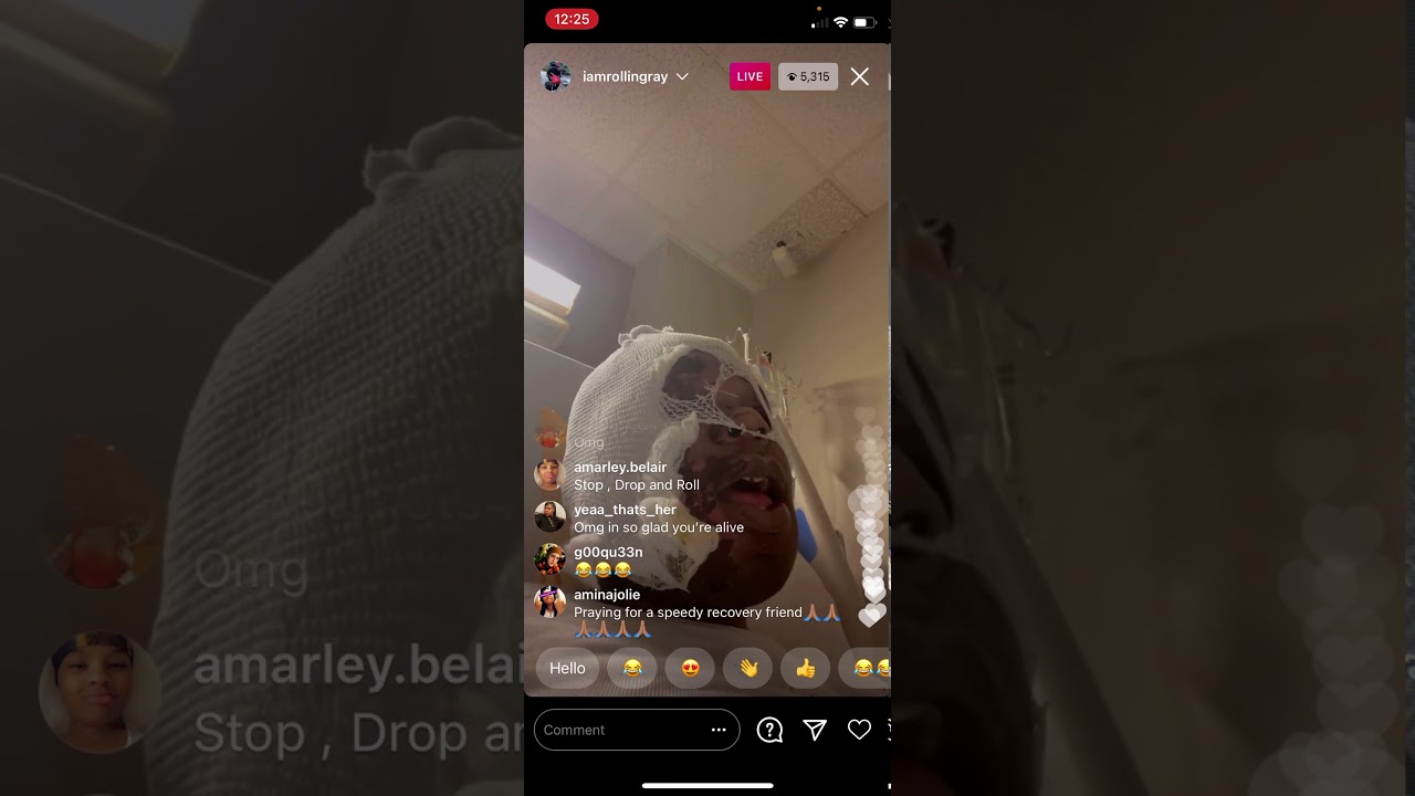 How Rolling Ray’s wig went up into flames. Skip to 3:07 fah da tea 😏