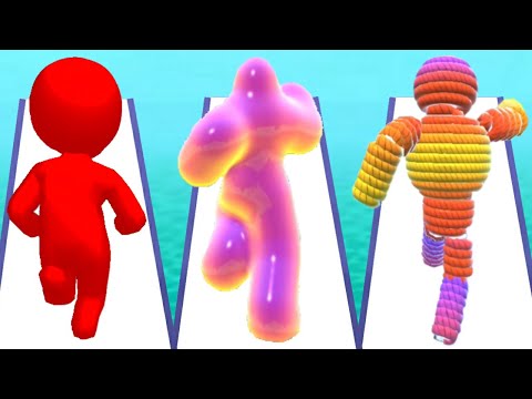 COLOR RUN STICKMAN 3D vs BLOB RUNNER 3D vs ROPE-MAN RUN