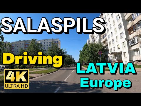 【4K60】 Driving in SALASPILS city, Latvia, Europe 🚘