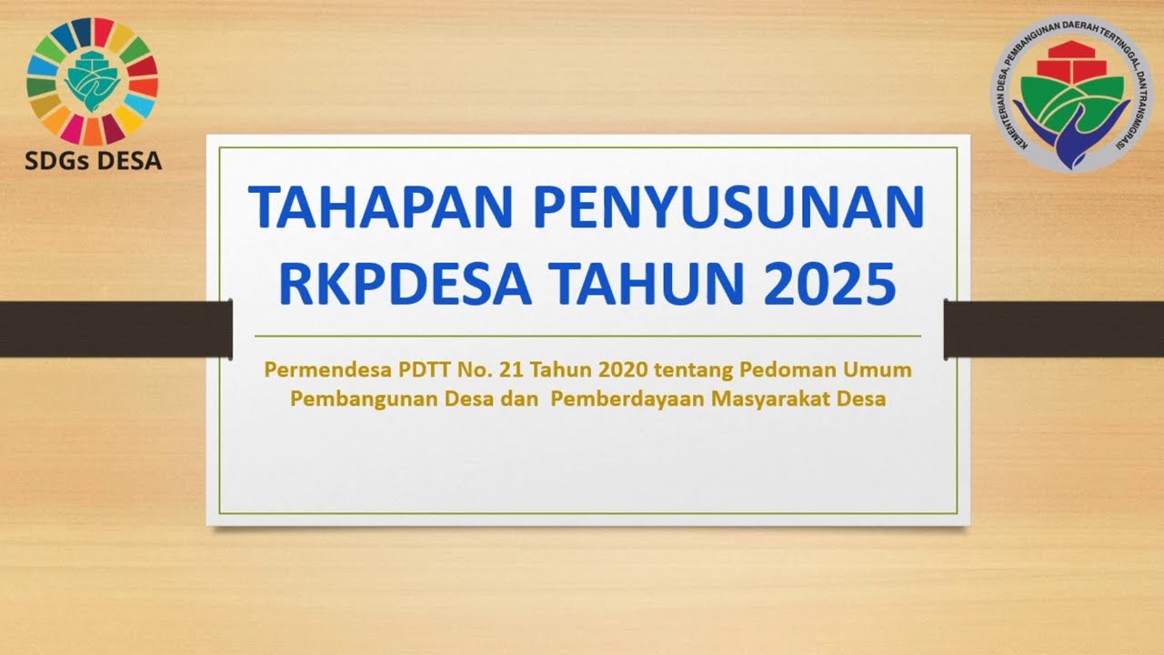 Tahapan Penyusunan RKP Desa Tahun 2025 Sesuai Permendesa PDTT No. 21 Tahun 2020