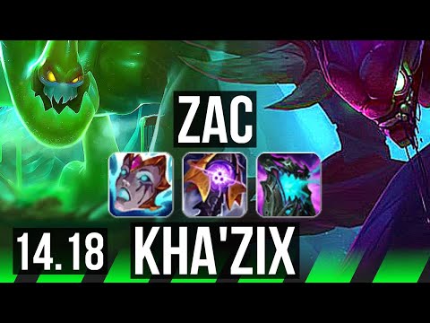 ZAC vs KHA'ZIX (JGL) | 10/0/6, 69% winrate, Legendary | NA Master | 14.18
