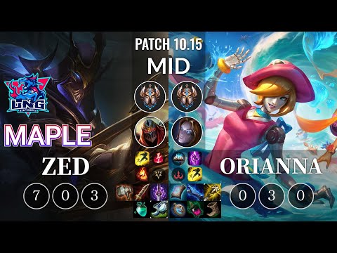 LNG Maple Zed vs Orianna Mid - KR Patch 10.15