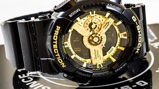 Casio GSHOCK GA110GB-1A REVIEW | How To Set Time | LIGHT DISPLAY