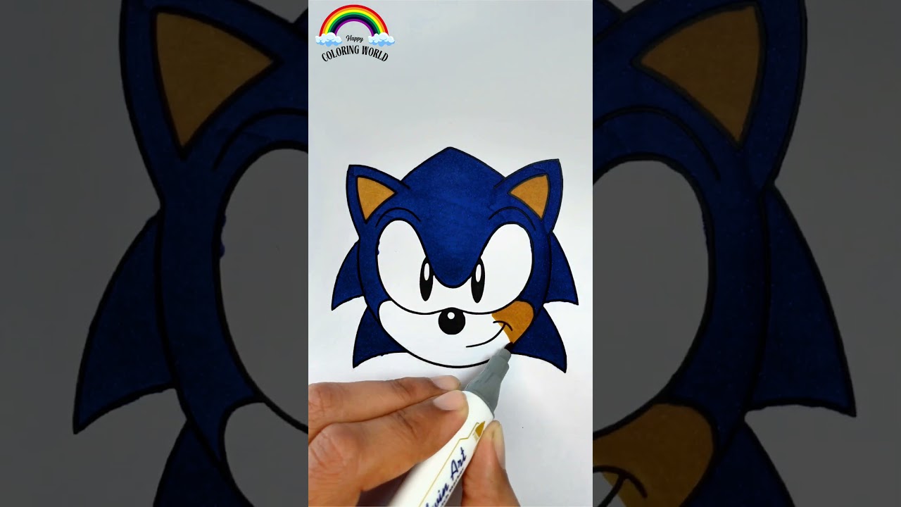 Sonic Hedgehog Coloring #shortsvideo #shorts  #coloringpages #art #sonicthehedgehog #sonic