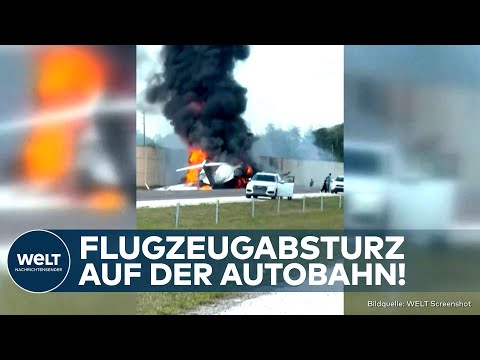 TRAGÖDIE IN FLORIDA: "Beide Triebwerke ausgefallen!" Flugzeug stürzt auf Autobahn! Was wir wissen