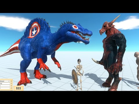 SUPERHERO SKIN - Spinosaurus Vs All Units (Infernals) - Animal Revolt Battle Simulator