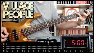 VILLAGE PEOPLE - 5 o&#39;clock in the morning 🕔 (BASS cover with TABS) [lyrics + PDF]