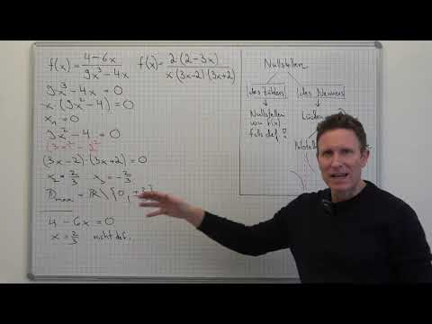 Gebrochen-rationale Funktion, Nullstellen, Polstellen, behebbare Definitionslücken, Bsp