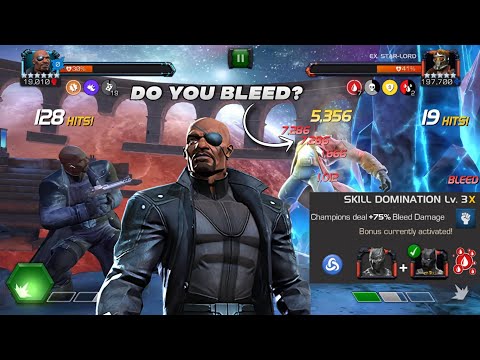 Rank 3 Nick Fury With 75% BONUS Bleed damage + Max Deep Wounds! - Marvel Contest of Champions