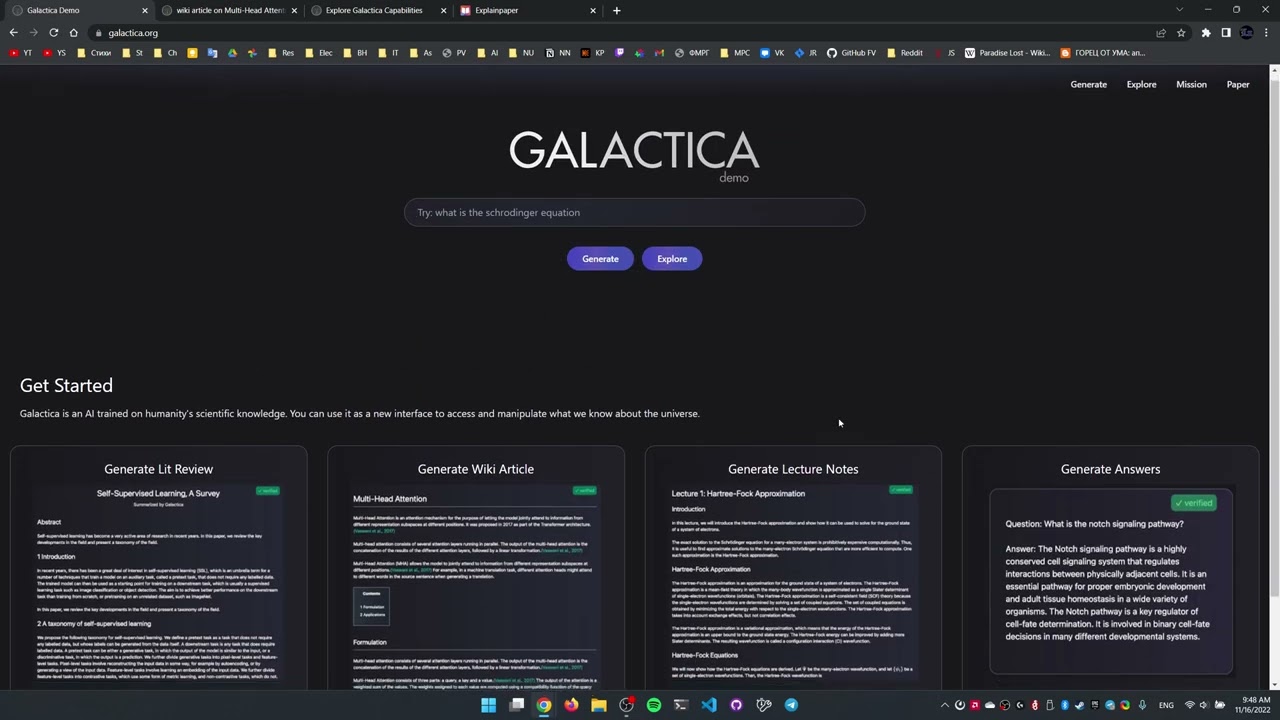 Galactica tutorial