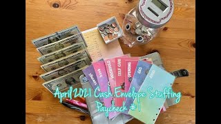 $1,400 April 2021 Paycheck 1 Cash Envelope Stuffing | $6K SAVED
