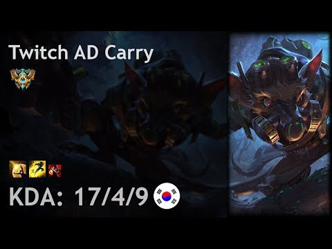 Twitch AD Carry vs Tristana - KR Challenger Patch 7.18