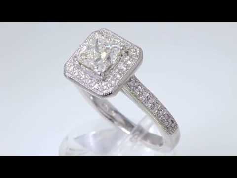 1.25CT Princess Diamond Halo Engagement Ring IGI Cert/Appr $11K+ $3995