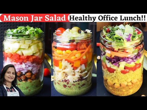 High Protein Salad | Office Lunch | Mason Jar Salad | Quinoa Salad | Pasta Salad | Healthy Salad