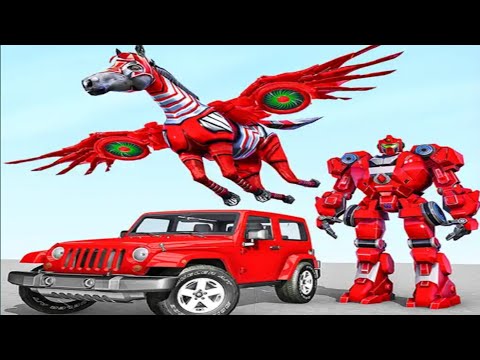 Flying Horse Robot Car Transformation Jeep Robot Wars Games 2021 | Best Android Gameplay