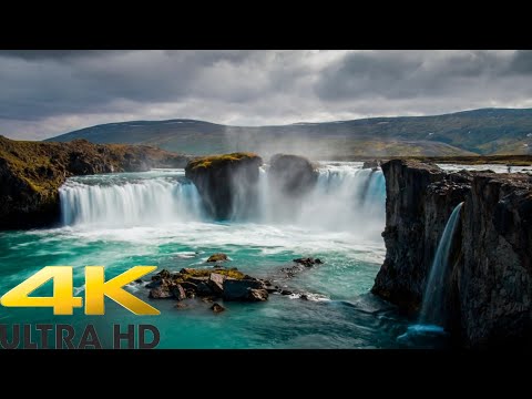 4K Fresh Waterfall - Natural White Noise Sounds - Flowing Water - 30 min - Relaxation/ Sleep Video