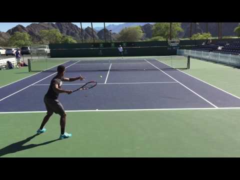 Michael Mmoh & Elias Ymer | Indian Wells Practice 3/6/17 (Court Level 60fps)