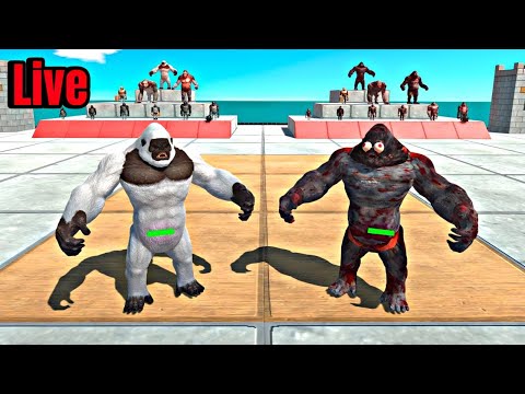 Live 1v1v1 Infernals vs Primates vs Dinosaurs - Animal Revolt Battle Simulator