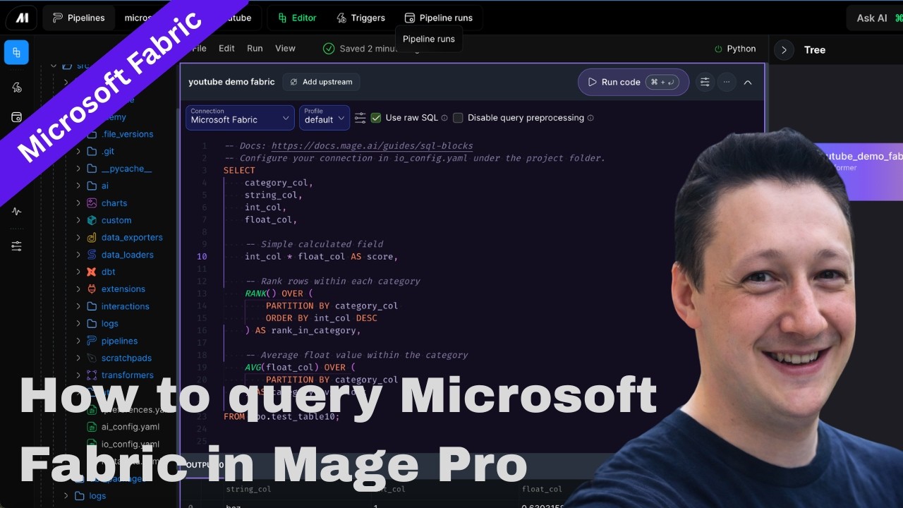 How to query Microsoft Fabric in Mage video thumbnail