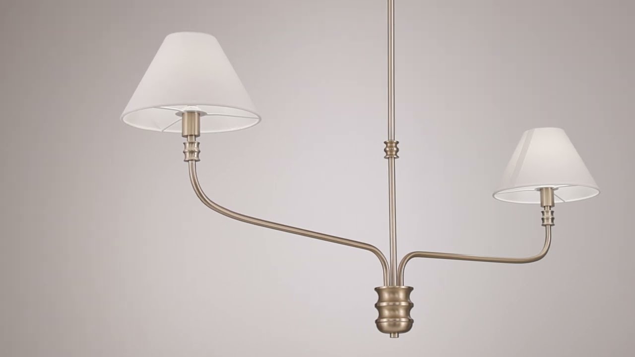 Video 1 Watch A Video About the Possini Euro Nikos Matte Brass 2 Light Shade Pendant Light