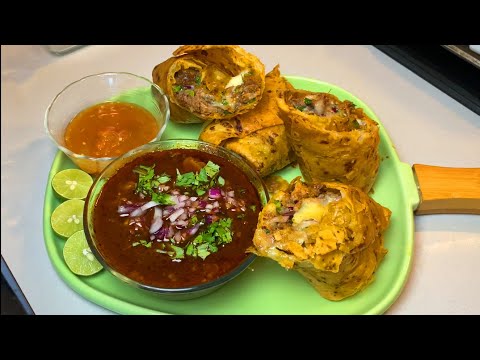 DELICIOUS BIRRIA CHIMICHANGAS W/ CONSUME