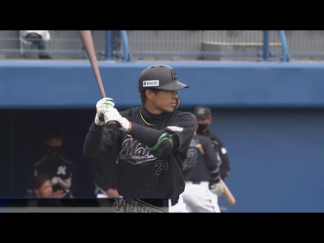 【6回表】マリーンズ・岡 勝ち越しのタイムリーヒットを放つ‼ 2021/2/28 L-M(PSM)